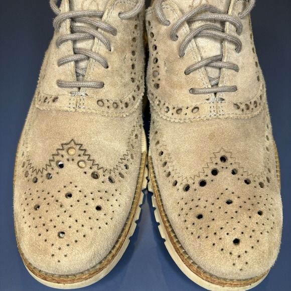 Cole Haan Zerogrand Wingtip Oxford Shoes Beige C12980 Mens Size 8.5 - Picture 3 of 12